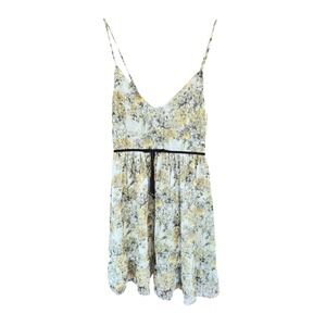 Super Natural by Secret Mission Floral Mini Dress XS Yellow White Smocked Back